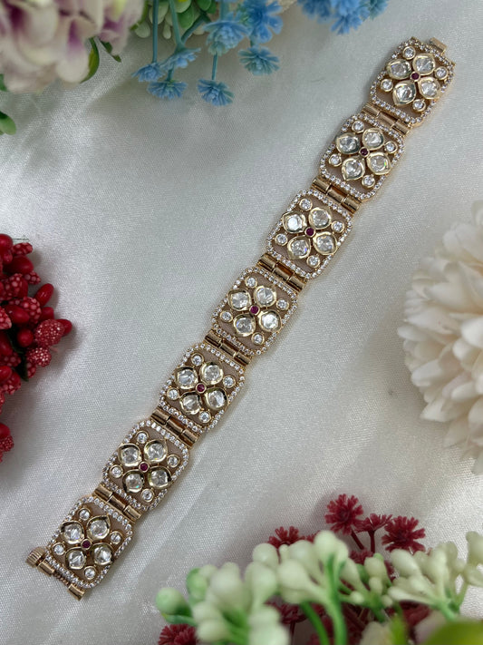 Alpana Moissanite Kundan Bracelet