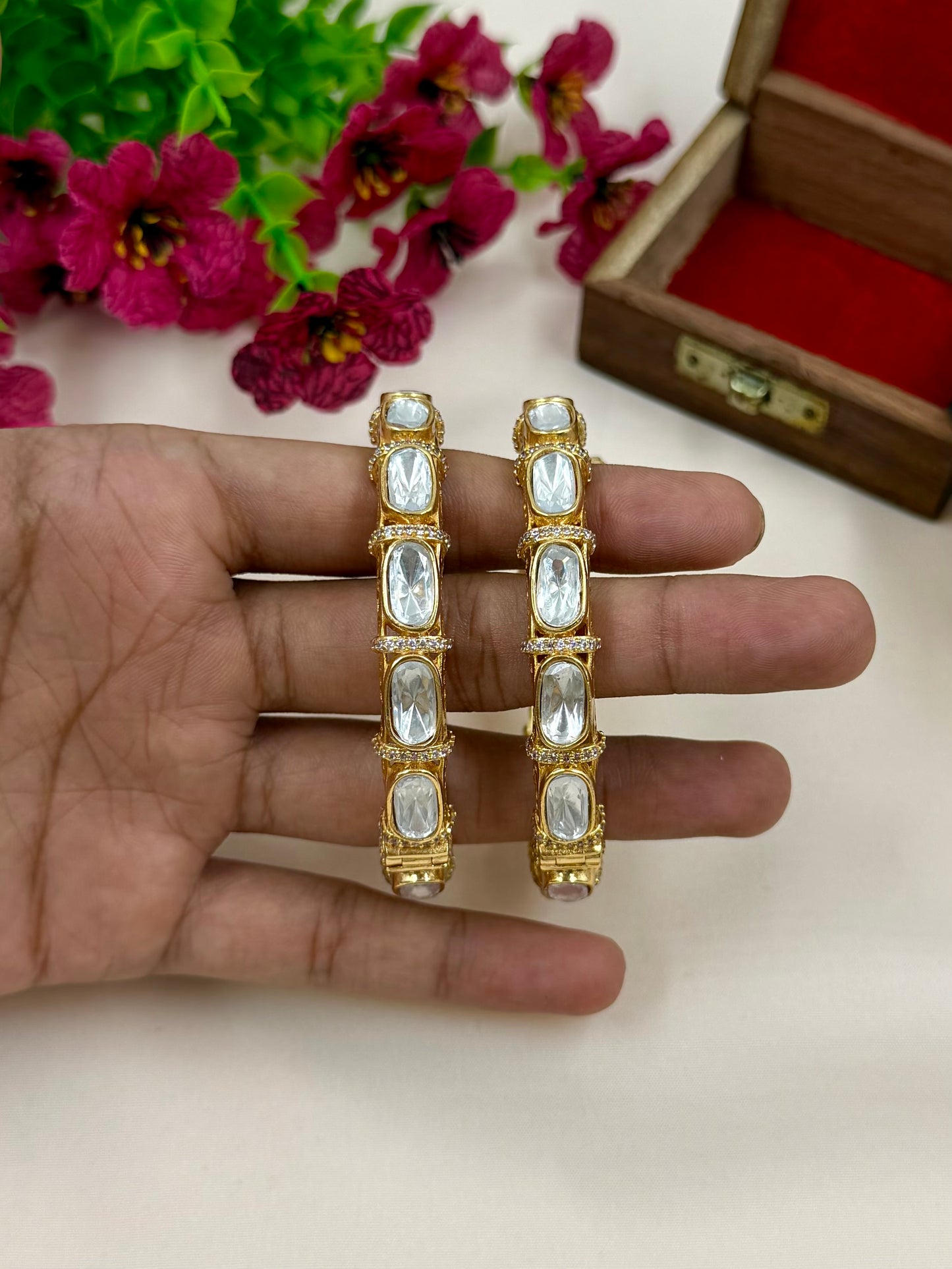 Hema Moissanite Bangles (Openable)