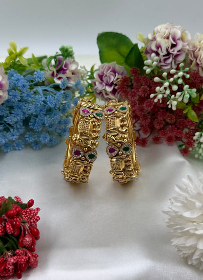 Yashasvi Heritage Chorski Temple Bangles (Openable)