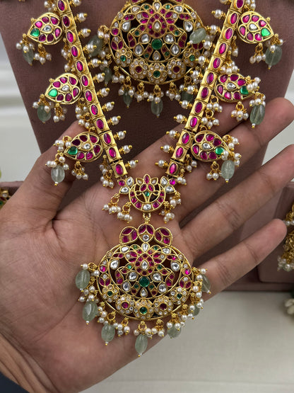 Padmavati Pachi Kundan Combo Necklace Set