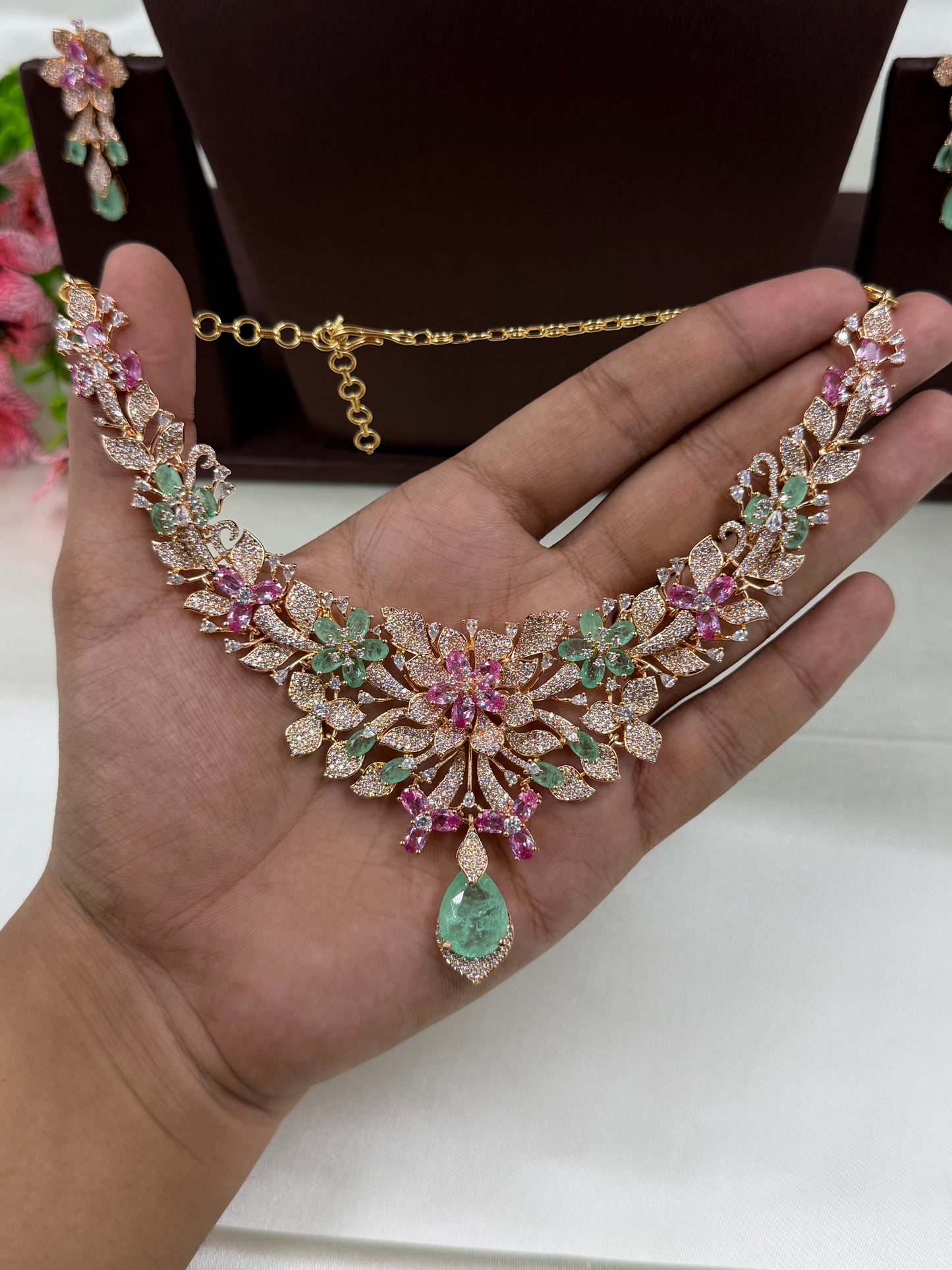 Zinnia American Diamond Necklace Set