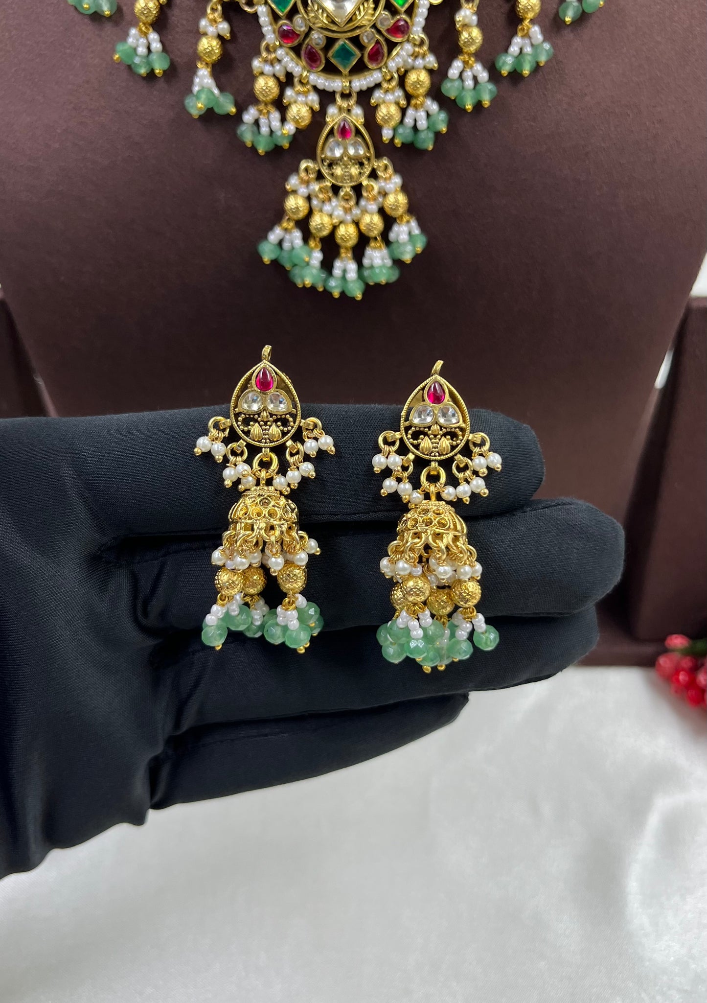 Prisha Pachi Kundan Premium Necklace