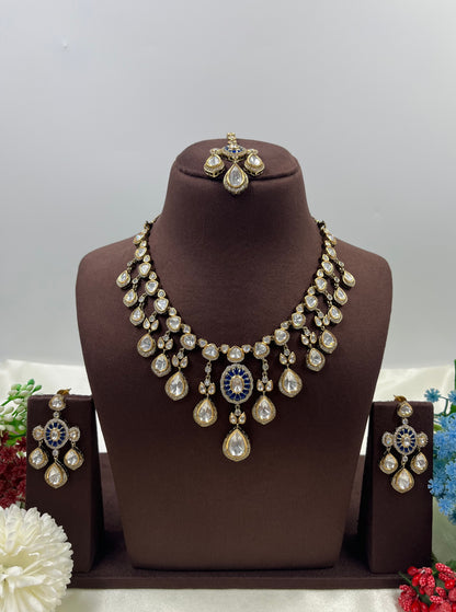 Velina Moissanite Kundan Necklace