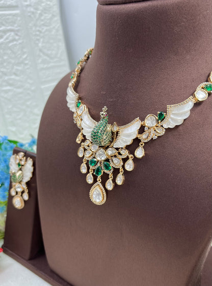 3D Peacock Moissanite Necklace