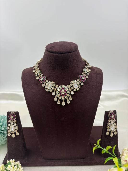 KAVINA KUNDAN PREMIUM MOISSANITE NECKLACE