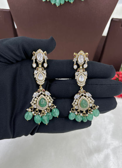 Mohini Antique Premium Moissanite Kundan Necklace.