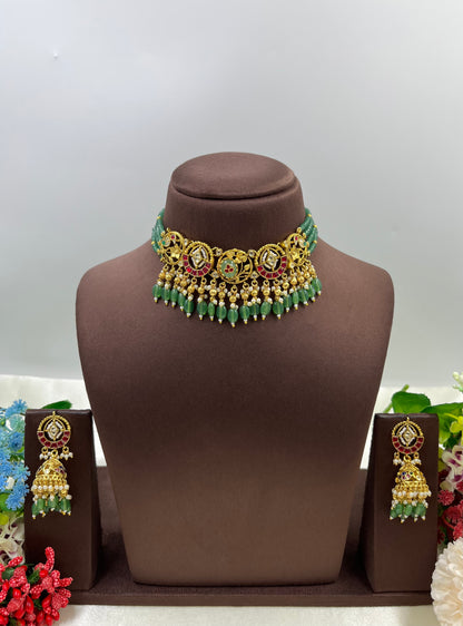 Divya Pachi Kundan Choker Necklace