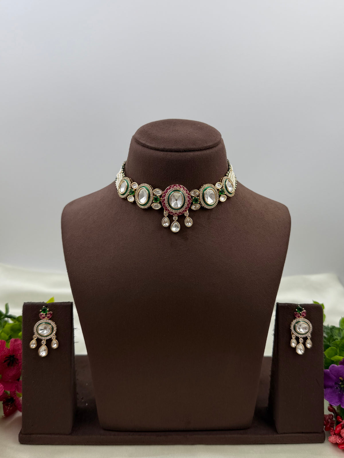 Rashmi Moissanite Delicate Necklace Set
