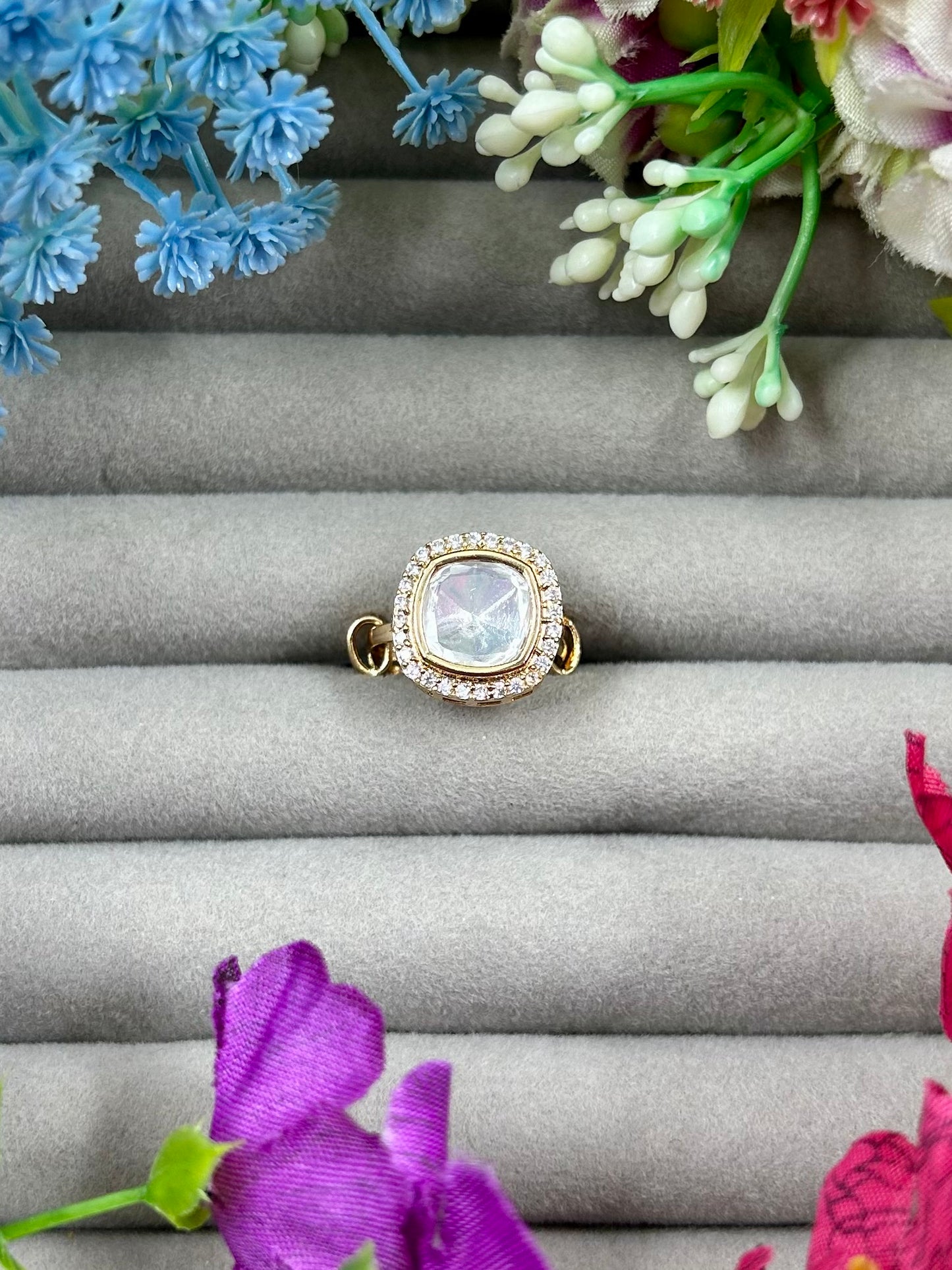 Rishika Moissanite Ring (Adjustable)