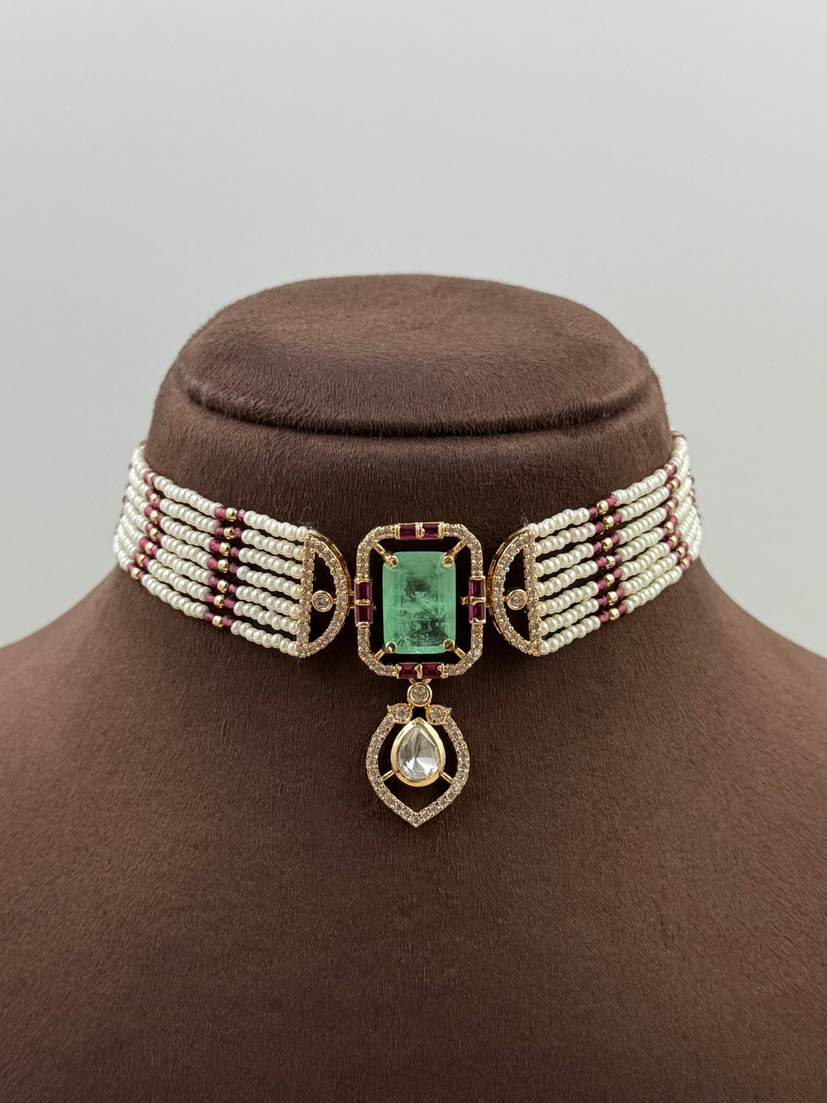 Nandita Moissanite Choker Necklace Set