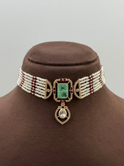 Nandita Moissanite Choker Necklace Set