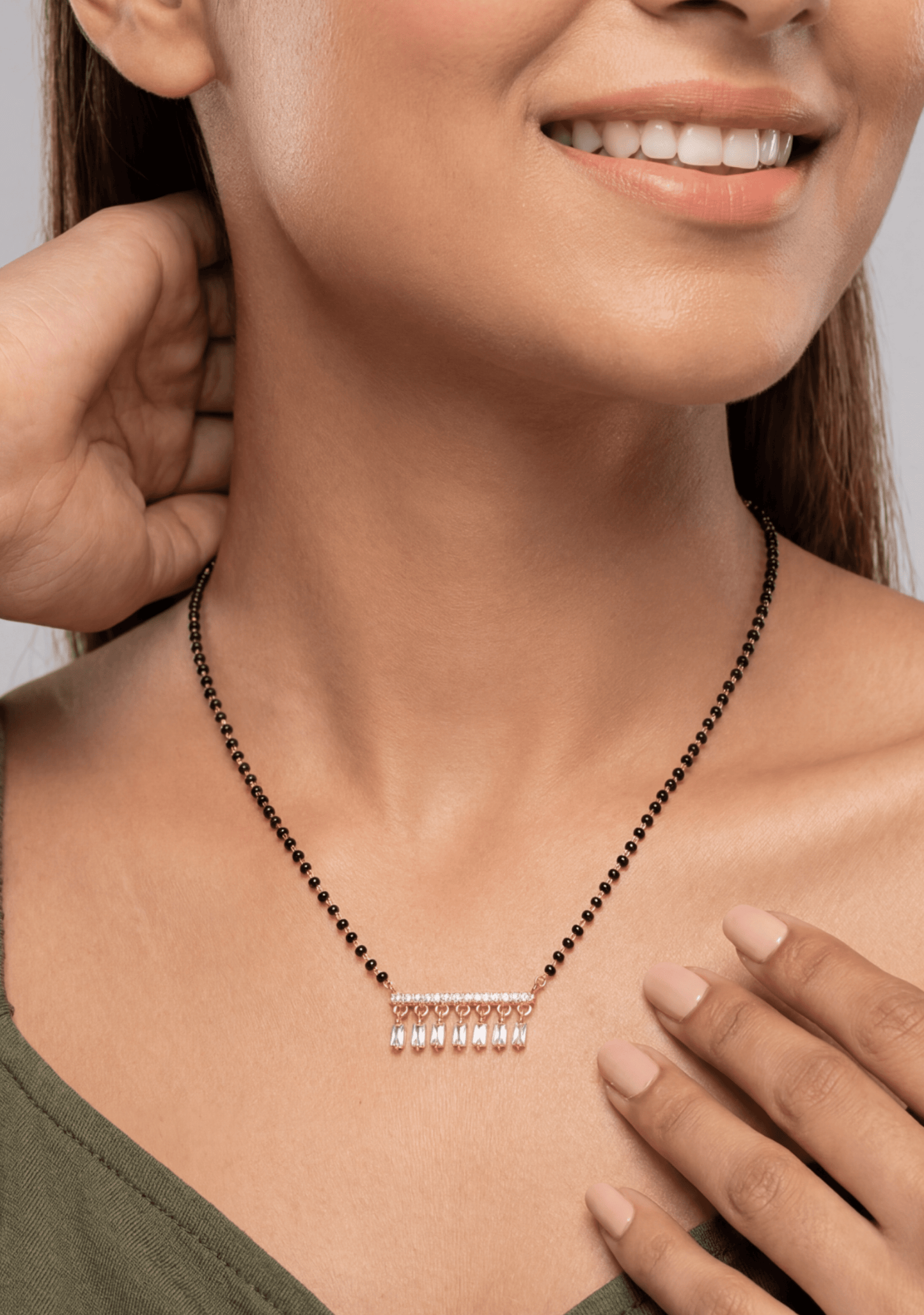 Dangling Crystal Rose Gold Mangalsutra