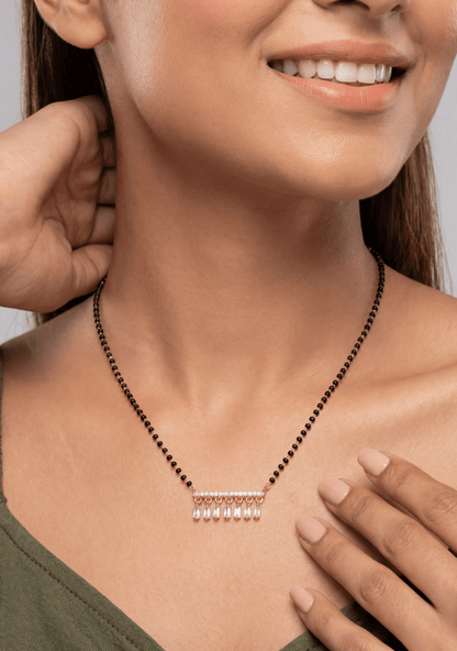 Dangling Crystal Rose Gold Mangalsutra