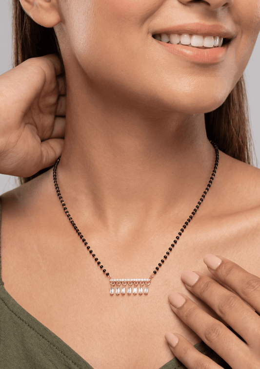 Dangling Crystal Rose Gold Mangalsutra