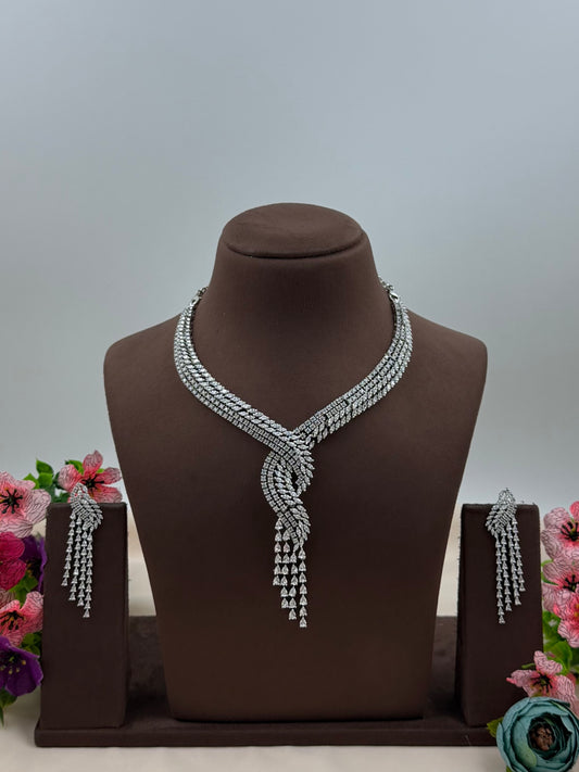 Tanu American Diamond Necklace Set
