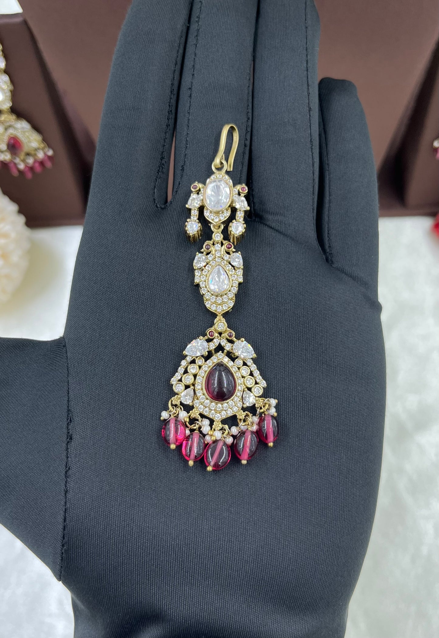 Mohini Antique Premium Moissanite Kundan Necklace.