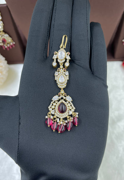 Mohini Antique Premium Moissanite Kundan Necklace.