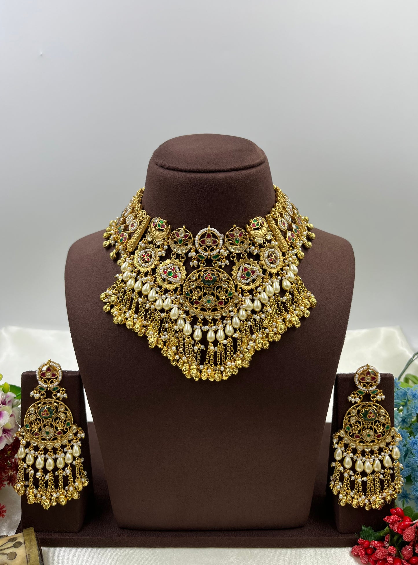 Rani Pachi Kundan Premium Necklace
