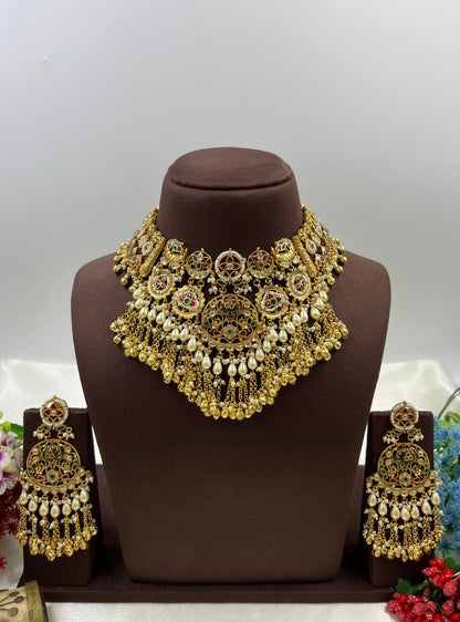Rani Pachi Kundan Premium Necklace