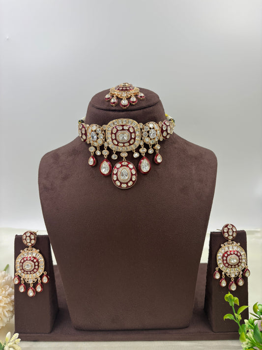 Zayra Zewar Moissanite Kundan Necklace