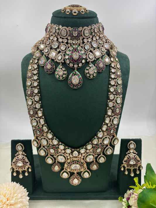 Zarqa Semi Bridal Ensemble Premium Kundan