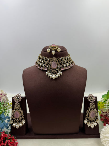 Tarini Victorian Premium Choker Necklace Set