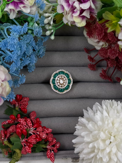 Zevira Moissanite Kundan Ring