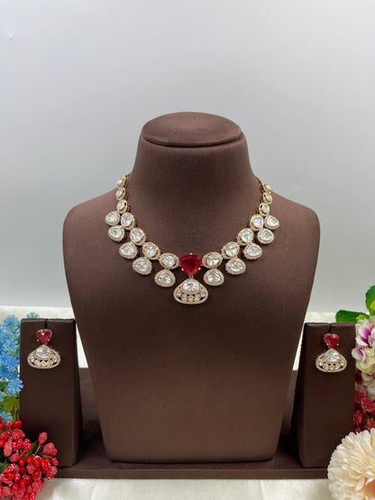 Rama Moissanite Kundan Delicate Necklace