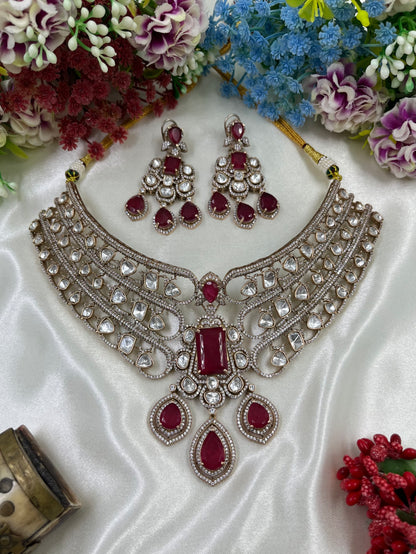 Urmila Jaipuri Moissanite Kundan Choker Necklace