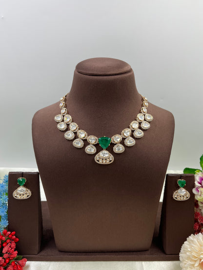 Rama Moissanite Kundan Delicate Necklace