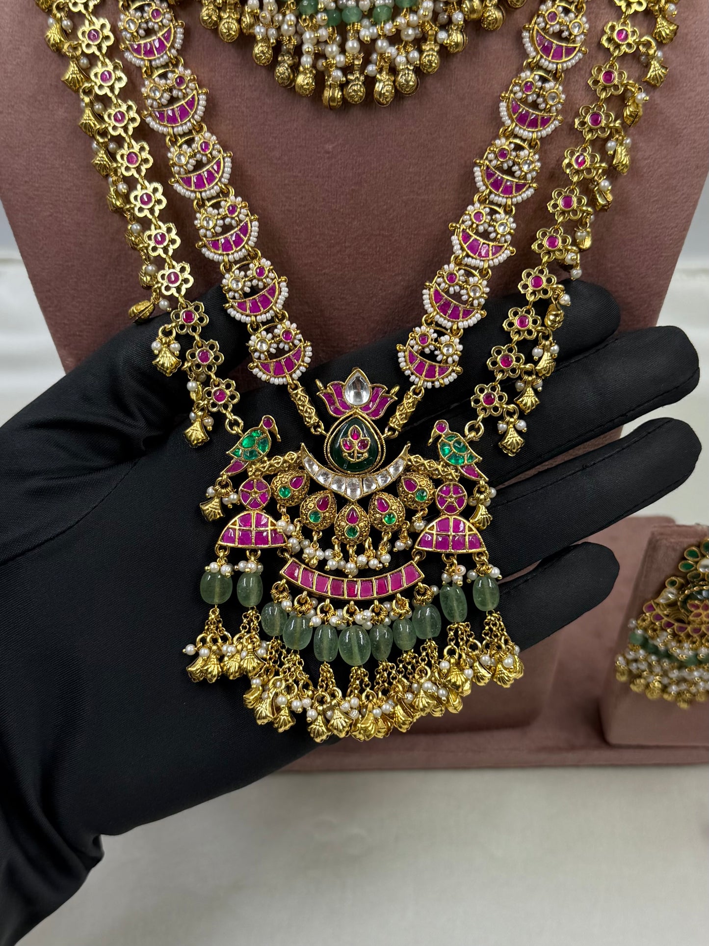 Dipti Pachi Kundan Combo Set