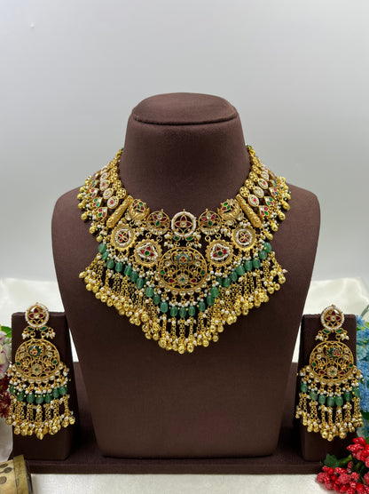 Rani Pachi Kundan Premium Necklace