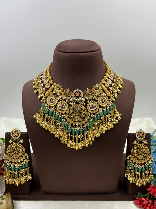 Rani Pachi Kundan Premium Necklace