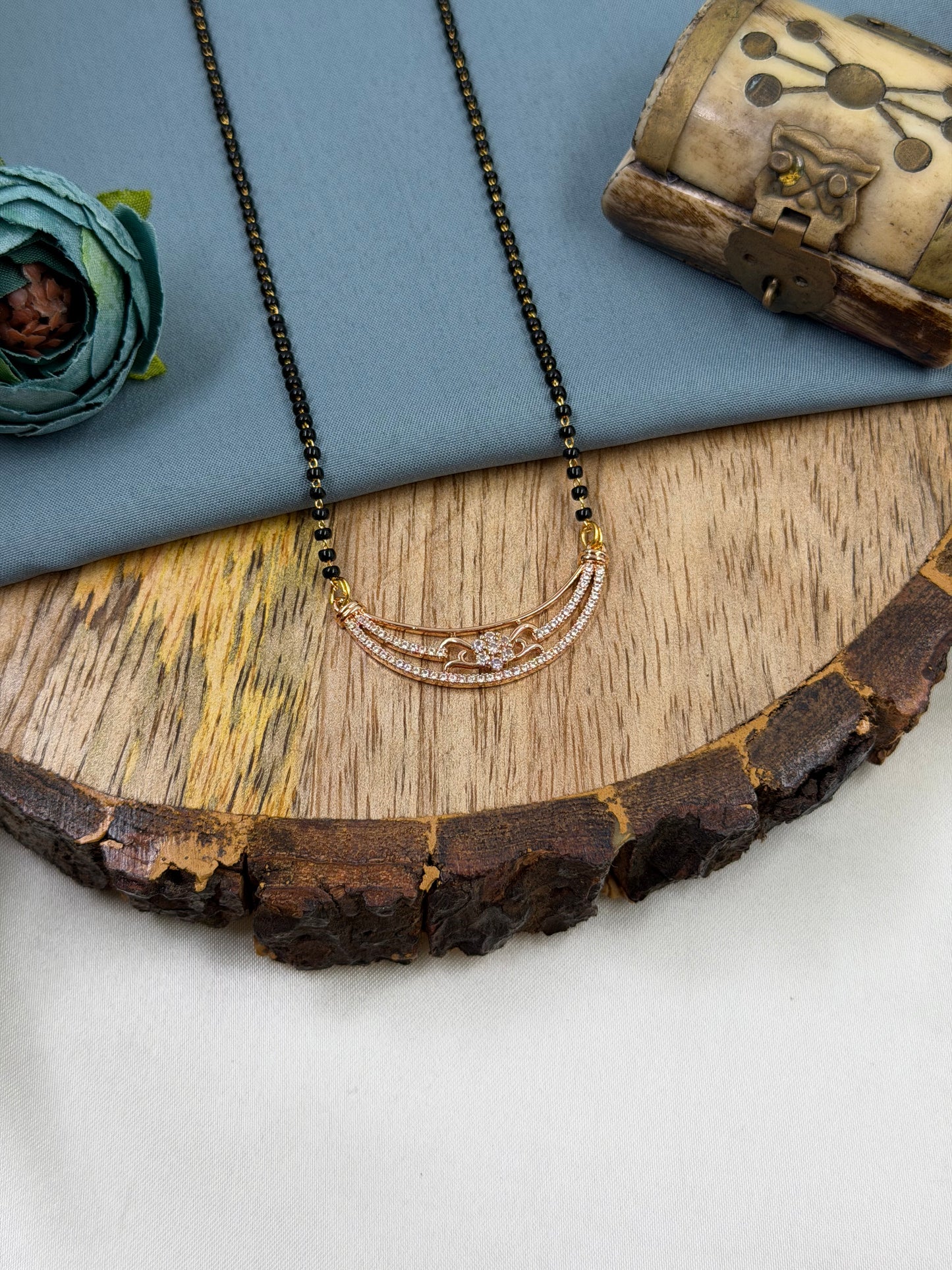Three Layer Curved Rose Gold Mangalsutra