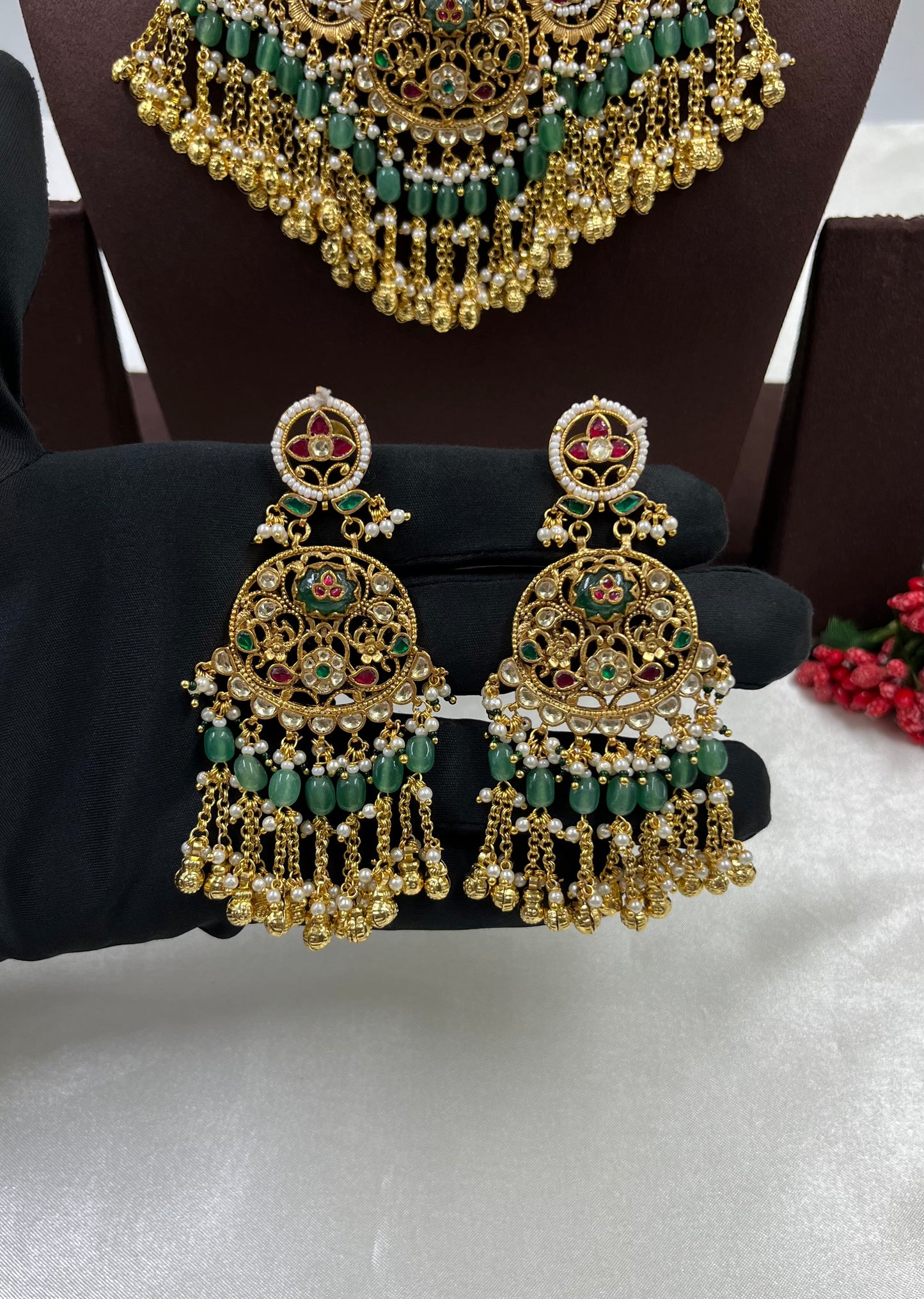 Rani Pachi Kundan Premium Necklace