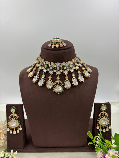 Zarena Moissanite Kundan Necklace Set