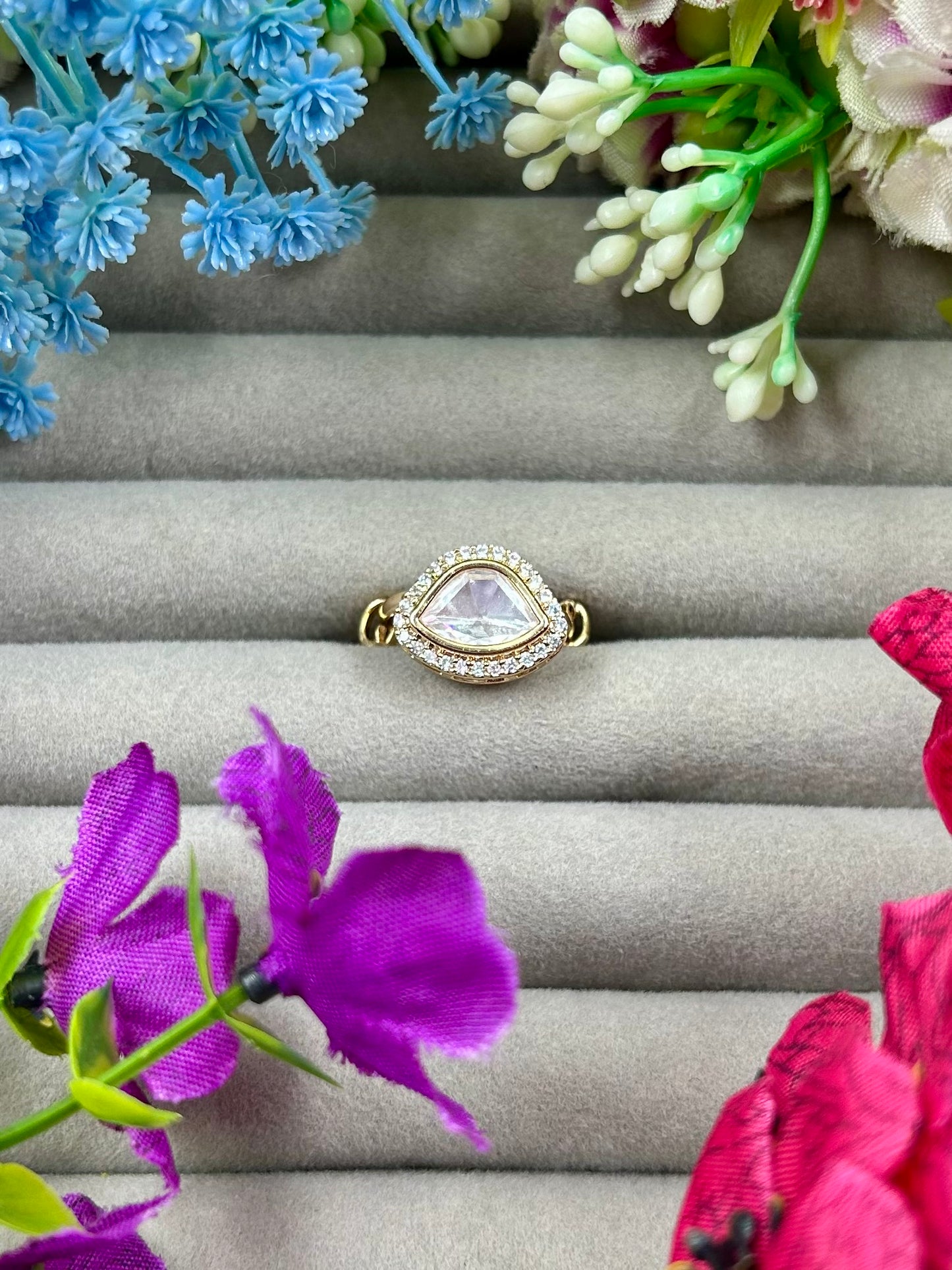 Sneha Moissanite Ring (Adjustable)