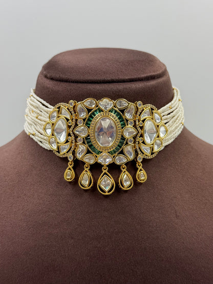 Supriya Moissanite Choker Necklace Set