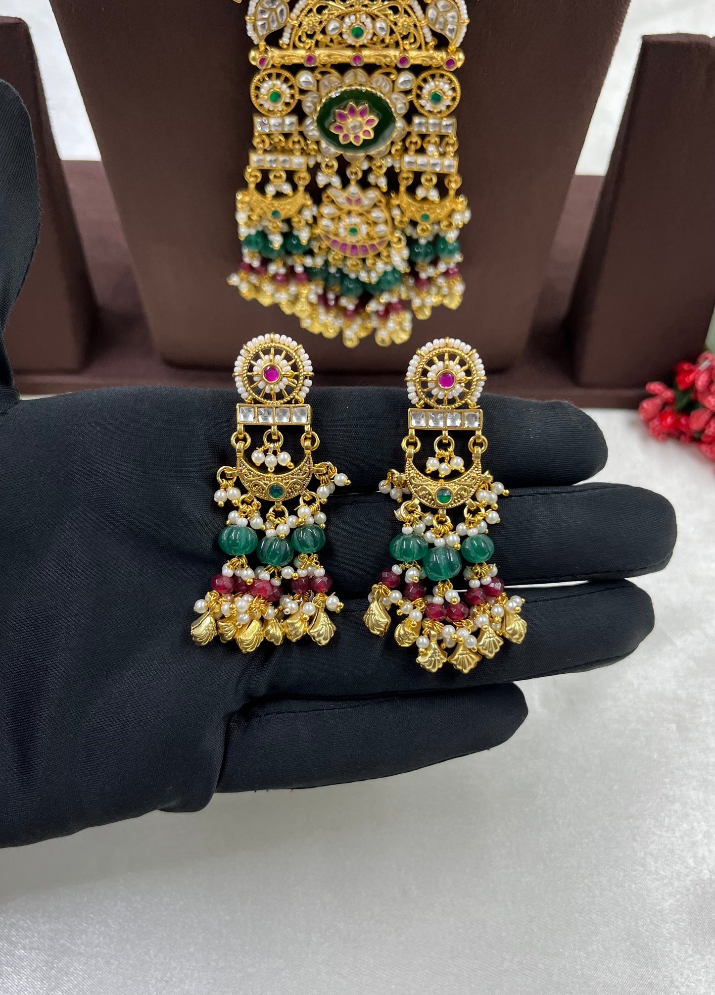 Anika Pachi Kundan Long Necklace