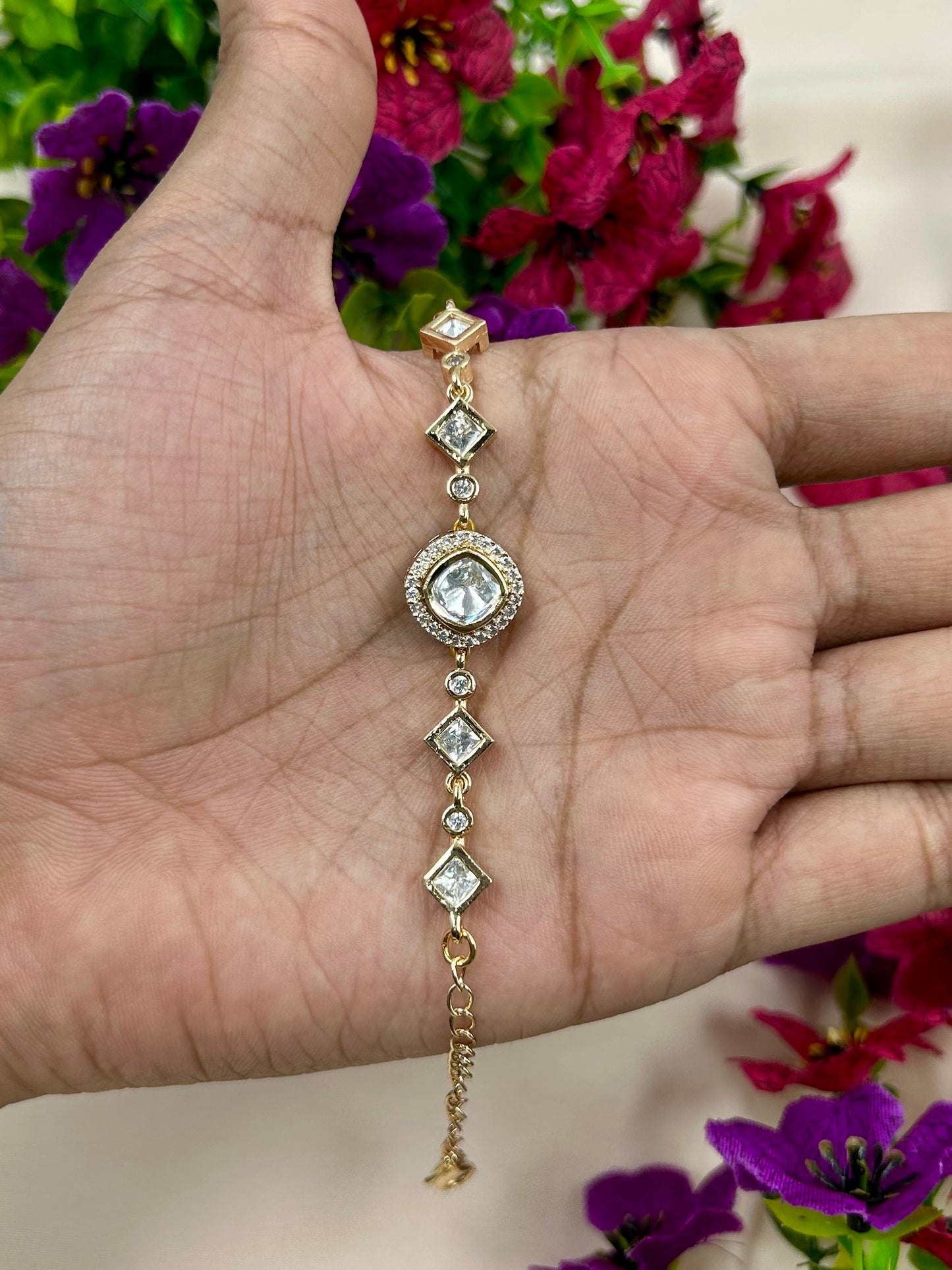 Ruhi Moissanite Bracelet (Adjustable)