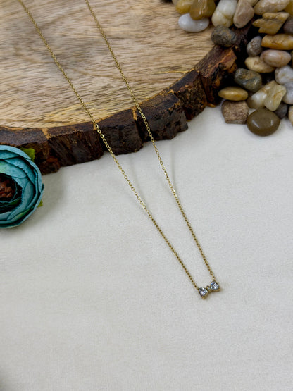 Minimal Double Heart Gold Chain