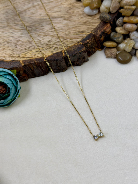 Minimal Double Heart Gold Chain