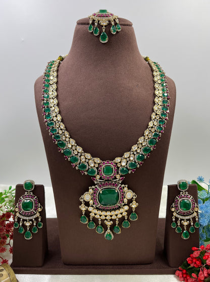 Urvi Victorian Moissanite Long Necklace