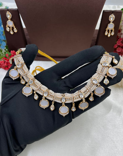 Arpita Moissanite Moti Necklace