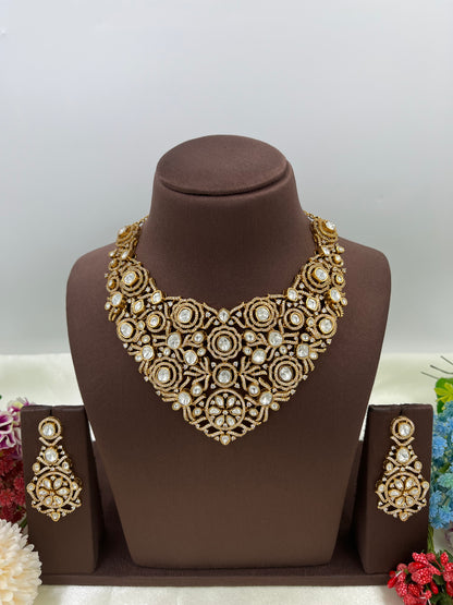 Carret Gold Premium V Neck Moissanite Necklace.