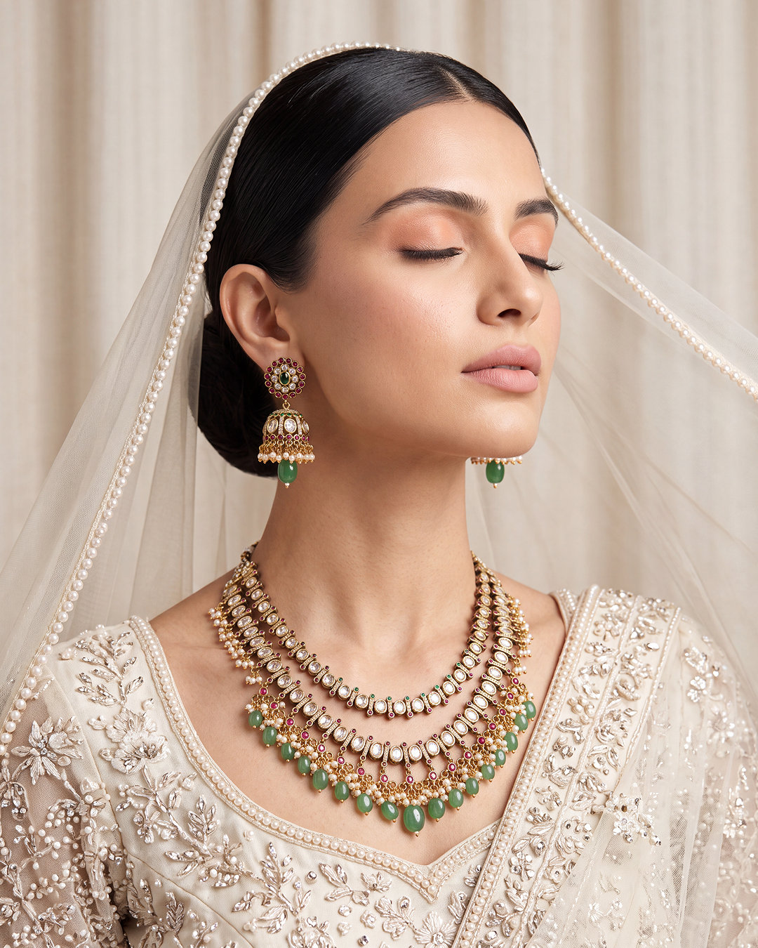 Shubhangi Victorian Premium Double Layer Necklace