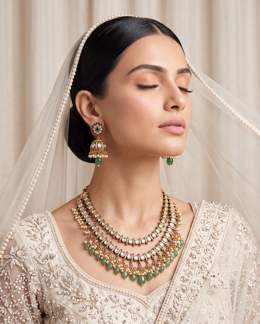 Shubhangi Victorian Premium Double Layer Necklace