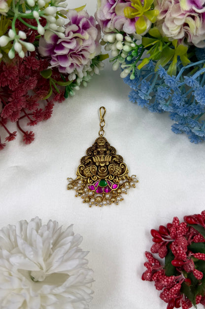 Vedanti South Indian Pachi Kundan Mang Tika
