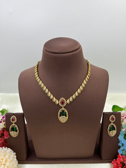Delicate Single Line Victorian Drop Design Necklace.