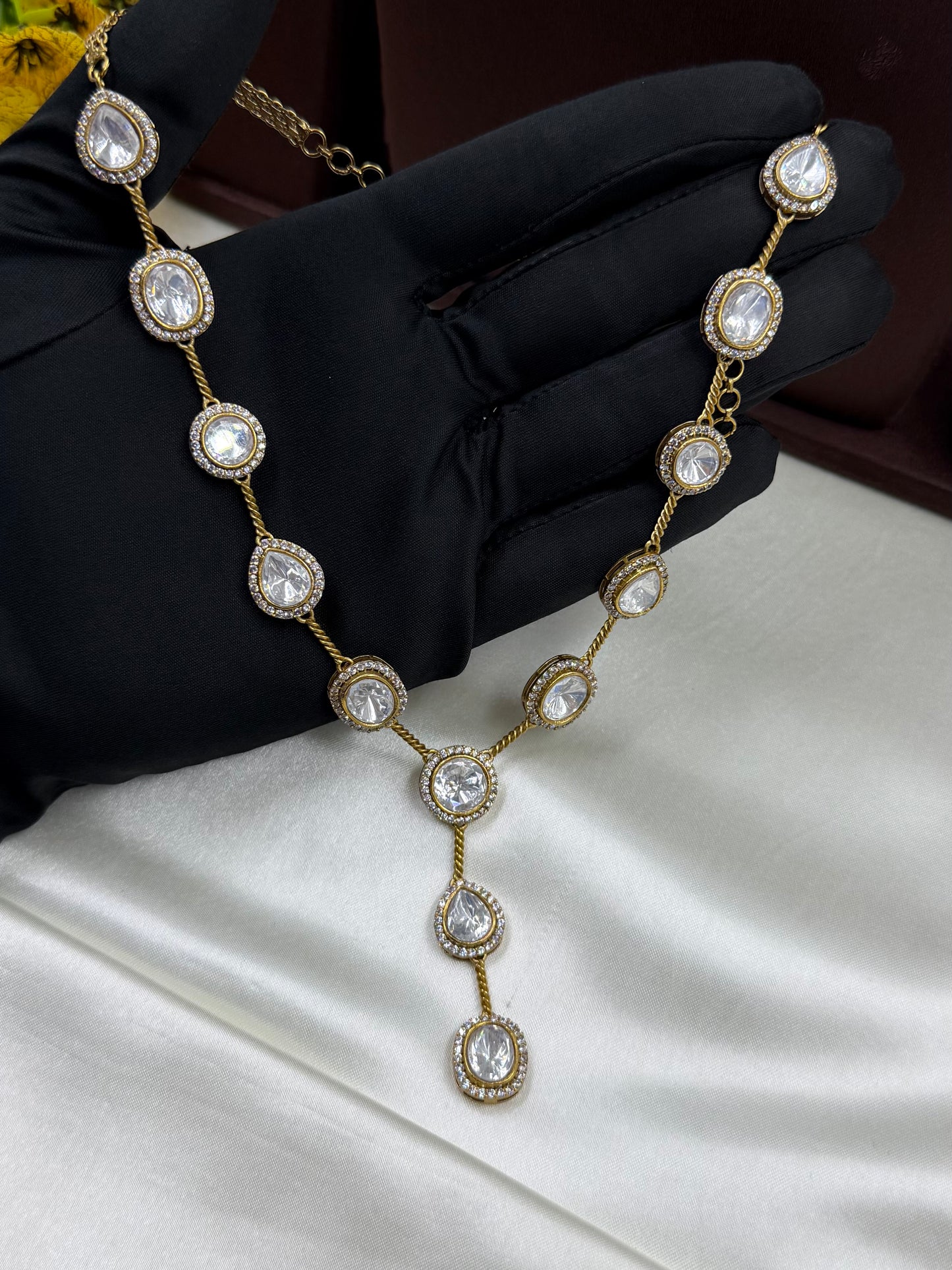 Meghana Victorian Delicate Drop Necklace